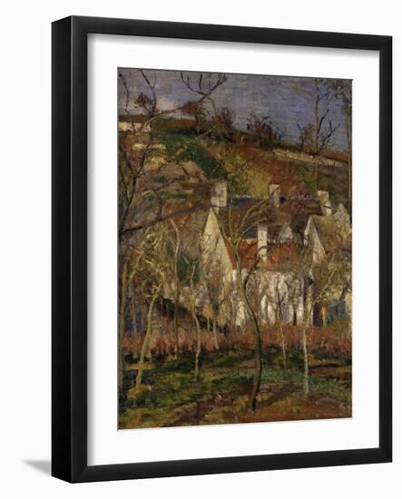 The Red Roofs, c.1877-Camille Pissarro-Framed Giclee Print