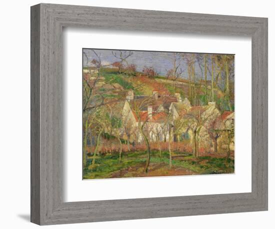 The Red Roofs, or Corner of a Village, Winter, 1877-Camille Pissarro-Framed Giclee Print