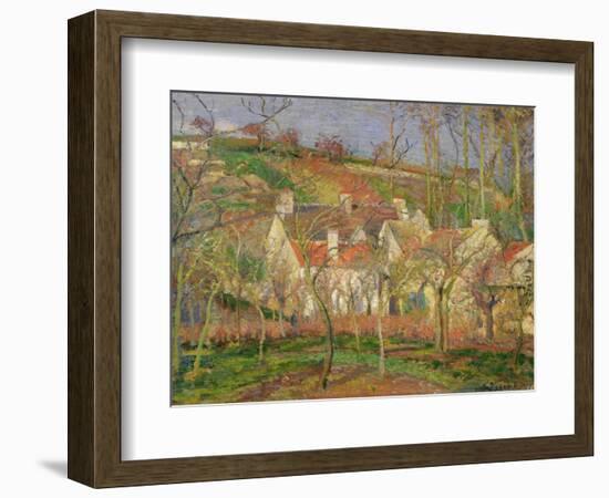 The Red Roofs, or Corner of a Village, Winter, 1877-Camille Pissarro-Framed Giclee Print