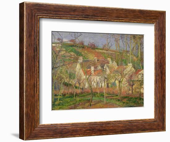 The Red Roofs, or Corner of a Village, Winter, 1877-Camille Pissarro-Framed Giclee Print