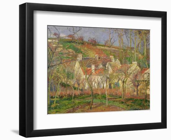 The Red Roofs, or Corner of a Village, Winter, 1877-Camille Pissarro-Framed Giclee Print