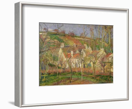 The Red Roofs, or Corner of a Village, Winter, 1877-Camille Pissarro-Framed Premium Giclee Print