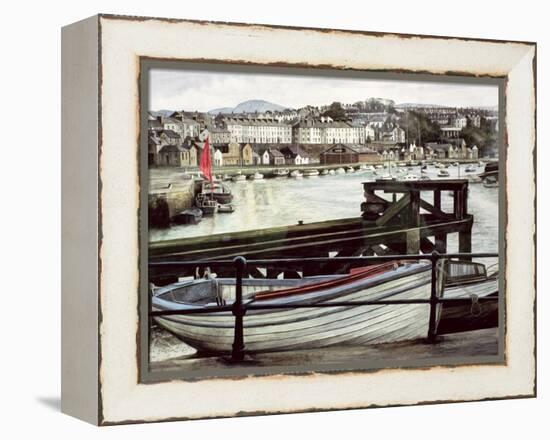 The Red Sail, Caernarfon-Jane Carpanini-Framed Premier Image Canvas