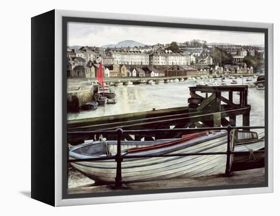 The Red Sail, Caernarfon-Jane Carpanini-Framed Premier Image Canvas