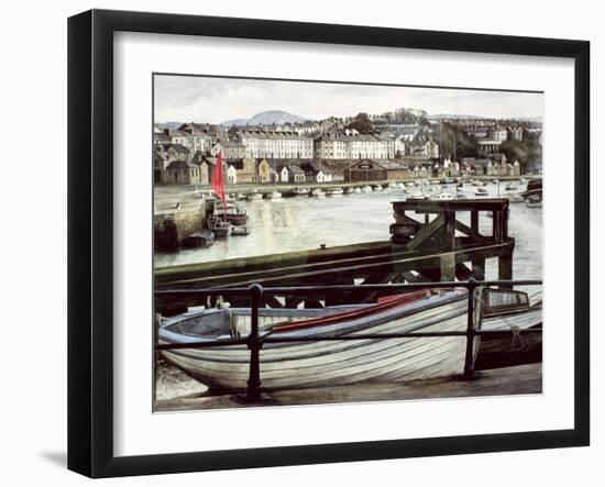 The Red Sail, Caernarfon-Jane Carpanini-Framed Giclee Print