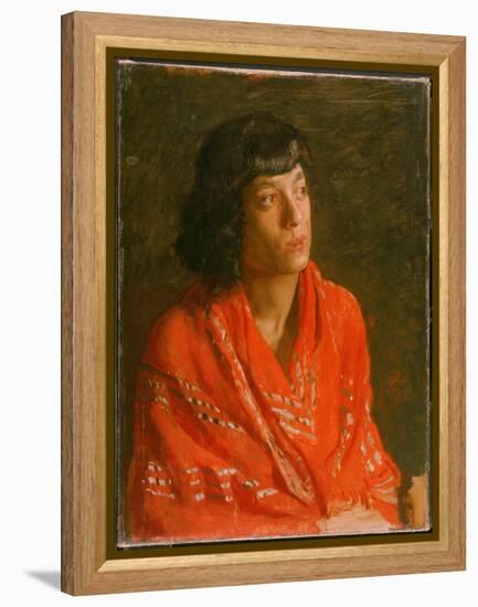 The Red Shawl, C.1890 (Oil on Canvas)-Thomas Cowperthwait Eakins-Framed Premier Image Canvas