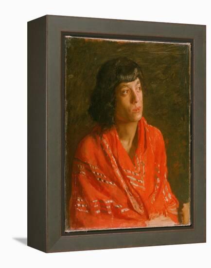 The Red Shawl, C.1890 (Oil on Canvas)-Thomas Cowperthwait Eakins-Framed Premier Image Canvas