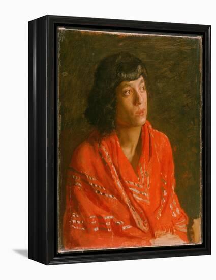 The Red Shawl, C.1890 (Oil on Canvas)-Thomas Cowperthwait Eakins-Framed Premier Image Canvas