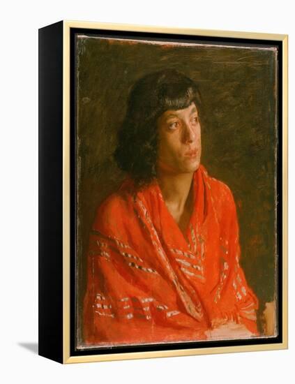 The Red Shawl, C.1890 (Oil on Canvas)-Thomas Cowperthwait Eakins-Framed Premier Image Canvas