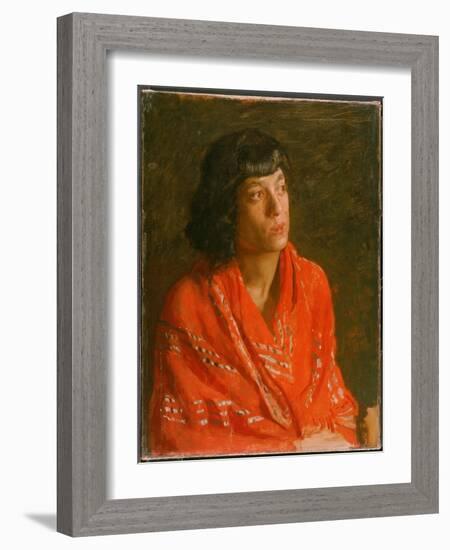 The Red Shawl, C.1890 (Oil on Canvas)-Thomas Cowperthwait Eakins-Framed Giclee Print