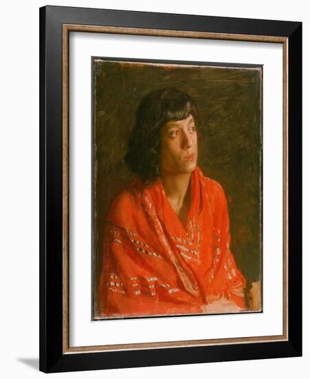 The Red Shawl, C.1890 (Oil on Canvas)-Thomas Cowperthwait Eakins-Framed Giclee Print