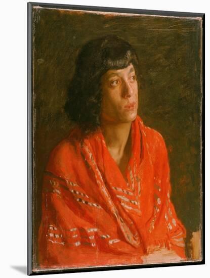 The Red Shawl, C.1890 (Oil on Canvas)-Thomas Cowperthwait Eakins-Mounted Giclee Print