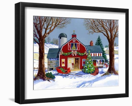 The Red Sleigh Barn-Geraldine Aikman-Framed Giclee Print