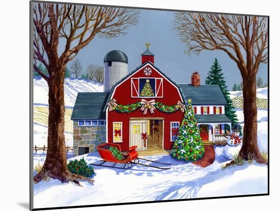 The Red Sleigh Barn-Geraldine Aikman-Mounted Giclee Print