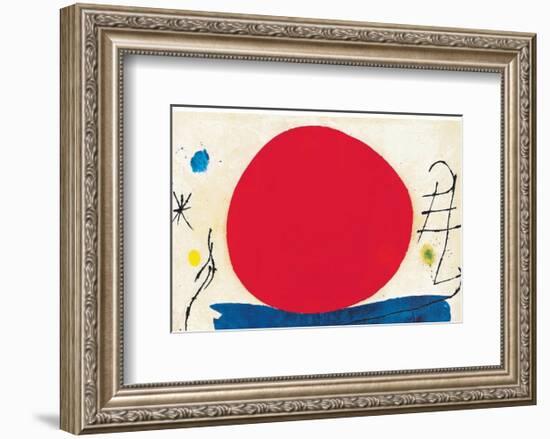 The Red Sun-Joan Miro-Framed Art Print