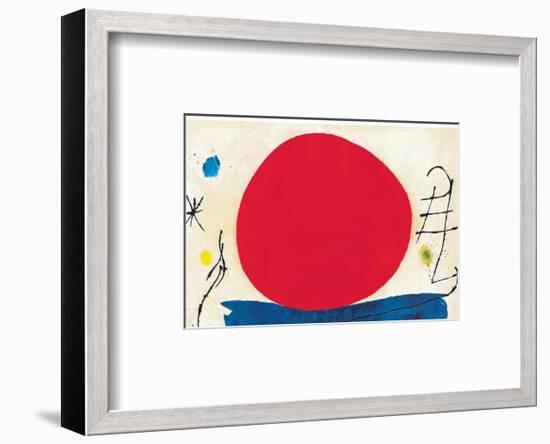 The Red Sun-Joan Miro-Framed Art Print