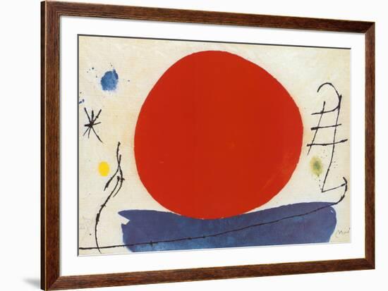 The Red Sun-Joan Miro-Framed Art Print