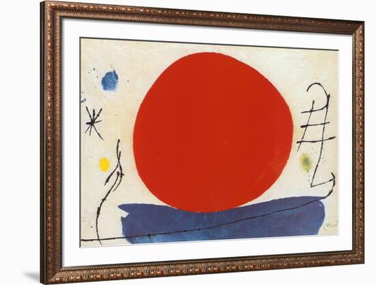 The Red Sun-Joan Miro-Framed Art Print