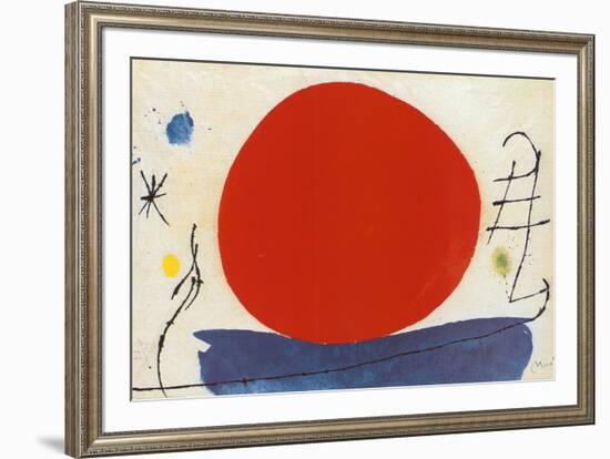 The Red Sun-Joan Miro-Framed Art Print