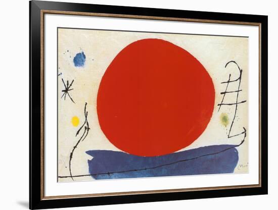 The Red Sun-Joan Miro-Framed Art Print