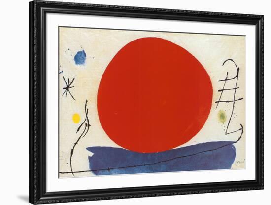 The Red Sun-Joan Miro-Framed Art Print