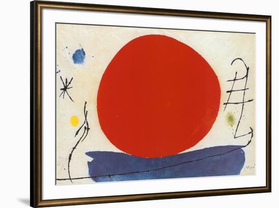 The Red Sun-Joan Miro-Framed Art Print