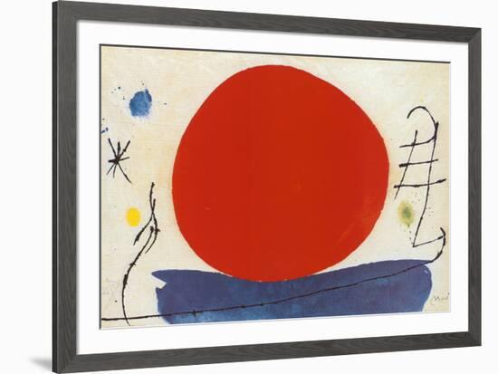 The Red Sun-Joan Miro-Framed Art Print