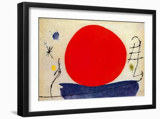 The Red Sun-Joan Miro-Framed Art Print