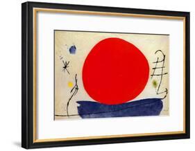 The Red Sun-Joan Miro-Framed Art Print