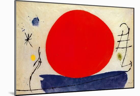 The Red Sun-Joan Miro-Mounted Art Print