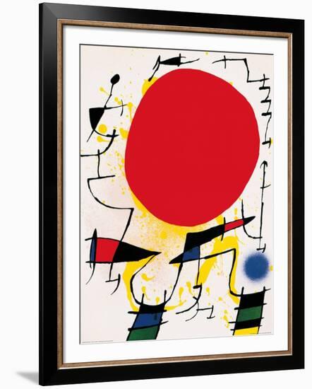 The Red Sun-Joan Miro-Framed Art Print