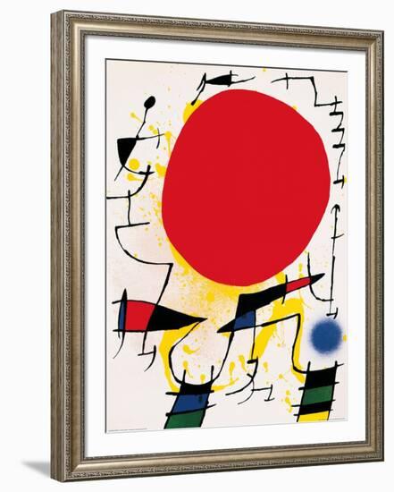 The Red Sun-Joan Miro-Framed Art Print