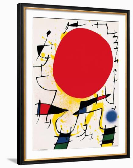 The Red Sun-Joan Miro-Framed Art Print