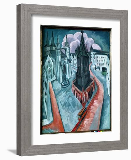 The Red Tower in Halle, 1915-Ernst Ludwig Kirchner-Framed Giclee Print