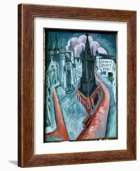 The Red Tower in Halle, 1915-Ernst Ludwig Kirchner-Framed Giclee Print