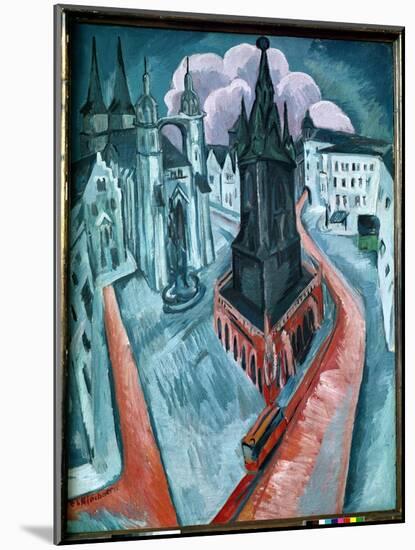 The Red Tower in Halle, 1915-Ernst Ludwig Kirchner-Mounted Giclee Print