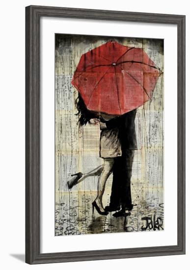 The Red Umbrella-Loui Jover-Framed Art Print