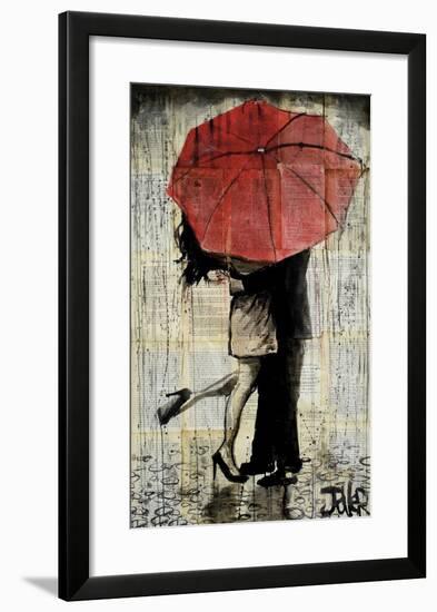 The Red Umbrella-Loui Jover-Framed Art Print