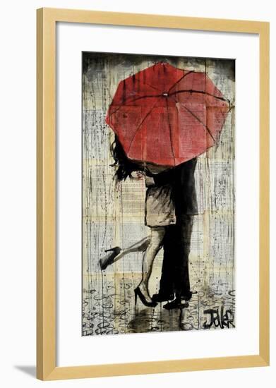 The Red Umbrella-Loui Jover-Framed Art Print