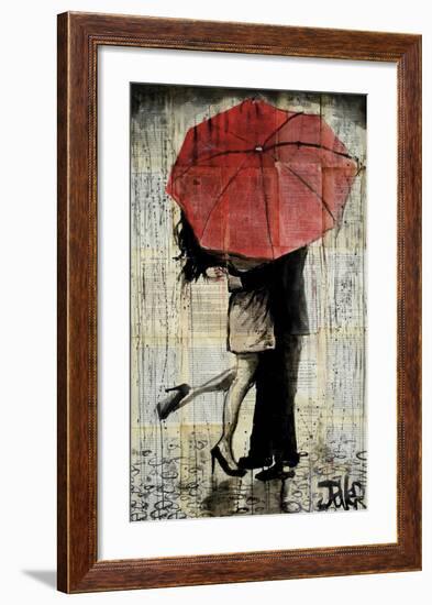 The Red Umbrella-Loui Jover-Framed Art Print