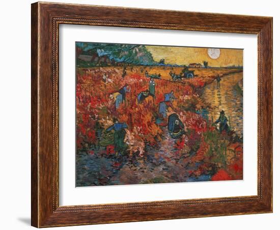 The red Vineyard at Arles,1888. Canvas,73 x 91 cm.-Vincent van Gogh-Framed Giclee Print