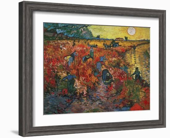 The Red Vineyard at Arles, c.1888-Vincent van Gogh-Framed Premium Giclee Print