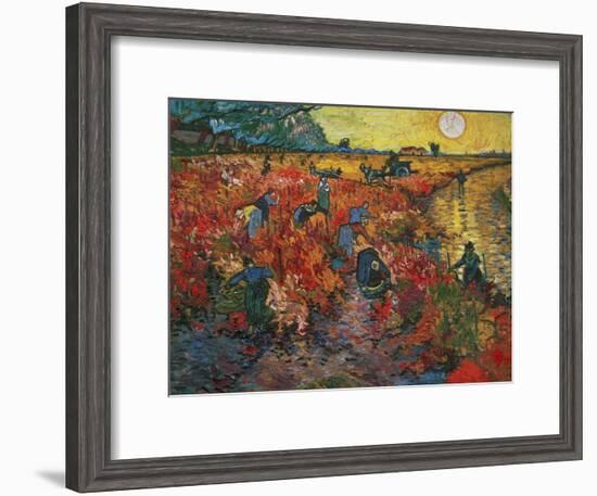 The Red Vineyard at Arles, c.1888-Vincent van Gogh-Framed Premium Giclee Print