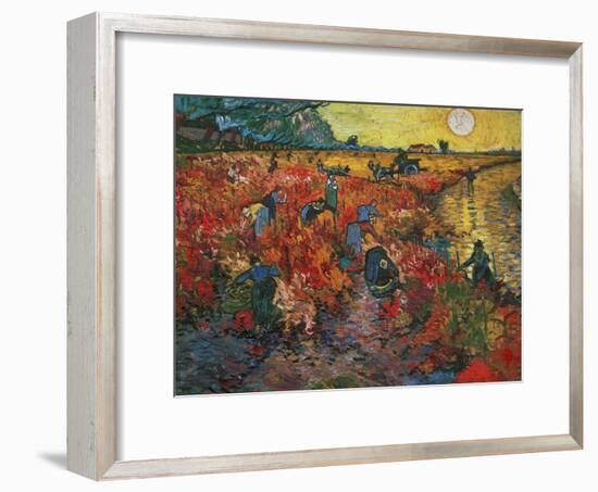 The Red Vineyard at Arles, c.1888-Vincent van Gogh-Framed Premium Giclee Print