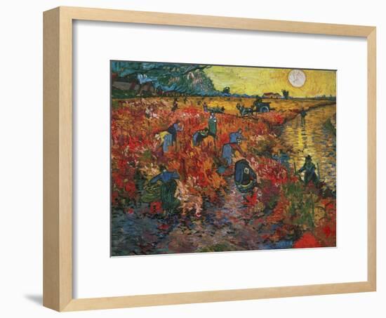 The Red Vineyard at Arles, c.1888-Vincent van Gogh-Framed Premium Giclee Print