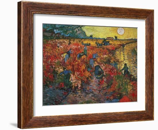 The Red Vineyard at Arles, c.1888-Vincent van Gogh-Framed Premium Giclee Print