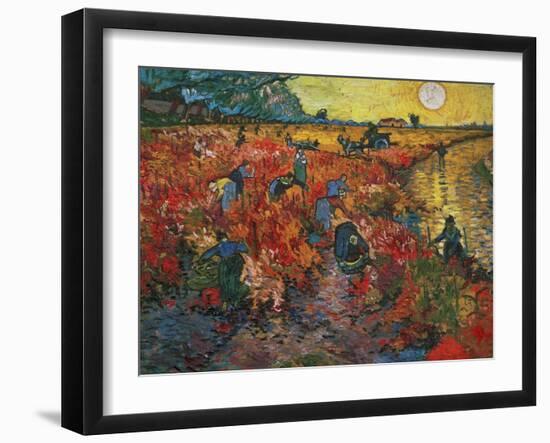 The Red Vineyard at Arles, c.1888-Vincent van Gogh-Framed Premium Giclee Print