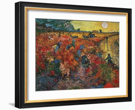 The Red Vineyard at Arles, c.1888-Vincent van Gogh-Framed Premium Giclee Print