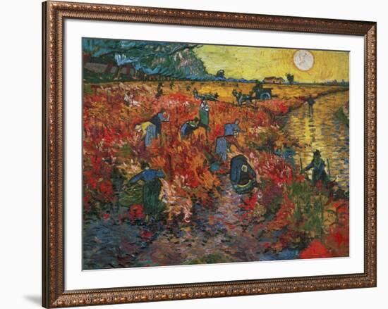 The Red Vineyard at Arles, c.1888-Vincent van Gogh-Framed Giclee Print