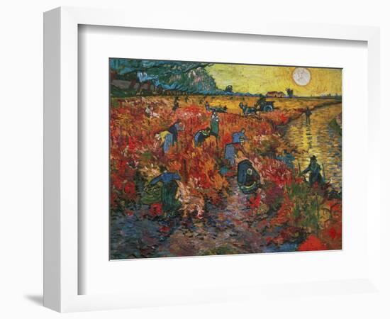 The Red Vineyard at Arles, c.1888-Vincent van Gogh-Framed Premium Giclee Print